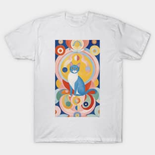 Hilma af Klint's Colorful Cat Dreamscape T-Shirt